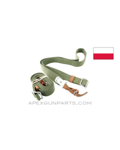 Polish AK-47 Nylon Sling with Leather Tabs, *Good* 
