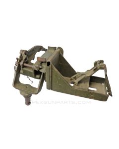 D68880 Cradle, Pintle and Ammunition Tray Assembly for Browning .30 / .50 Cal MG, OD Green Painted *Good* 