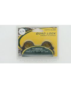 WEAVER 49046 Quad Lock Scope Rings, 1", Up to 40mm OBJ, Aluminum Matte Black *NEW*