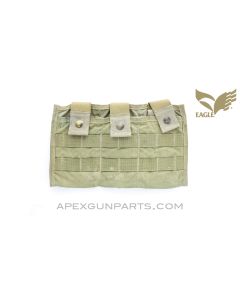 Eagle Industries Coyote Triple M4 Magazine Pouch Placard, MOLLE Backing, *Good*