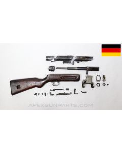 MP-41 Parts Kit w/Wood Stock, Haenel Marked Torch Cut Receiver, No Front Receiver Stub, German Issue, 9mm *Good* 