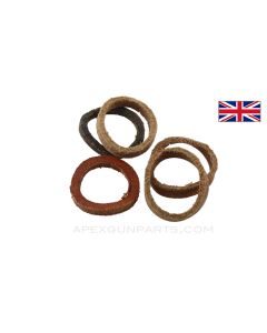 British Leather Gaskets for Rifle Buttstock Oilers, Set of 5 *Good*