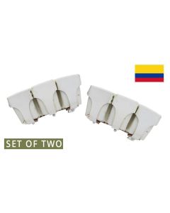 SPECIAL! Set of Two, Mauser Rifle Ammo Pouch, 3-Pocket, White Leather, Colombian *Very Good* 