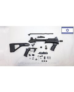 Micro Galil Model 699 Parts Kit, w/ Folding Stock, Left Side Charging, Crack in Custom Handguard, .223 / 5.56 NATO, *Good* 