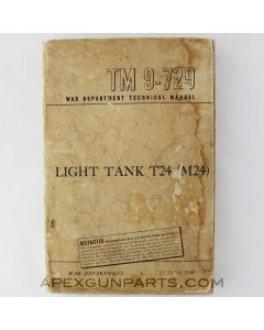 Light Tank T24 / M24 Technical Manual, Paperback, June 1944, TM 9-729 *Fair*