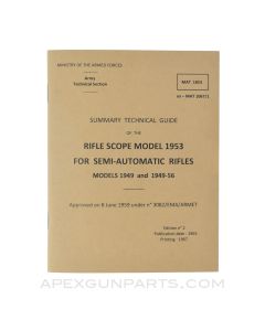 Model 1953 Rifle Scope Technical Guide for Semi-Automatic Rifles Models 1949 & 1949-56, 2nd Edition, Paperback, Translation from Original *NEW*