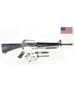 Colt M16 Parts Set, Slickside Upper, 20" A2 Profile Barrel, Early Buttstock & Pistol Grip, Grey Finish, 5.56 NATO *Good* 