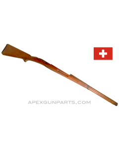 Swiss Schmidt-Rubin 1911 Wood Stock, 48", Matching Handguard, No Metal Parts, *Good* 