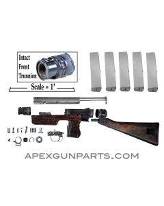 Czech SA. 24 Parts Set, Fixed Wood Buttstock, 7.62X25 With 5 Magazines, Type 2