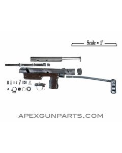 Czech SA. 26 Part Set, Folding Stock, 7.62X25 W/Magazines & Acc.