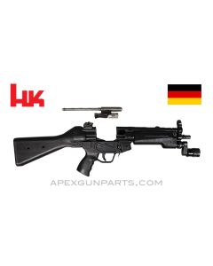 H&K MP5 Parts Kit, 8.5" BBL, 3 Position Lower (S, E, F), Polymer Fixed Stock, TAC Light Forearm w/Pivot, 9mm, *Very Good*