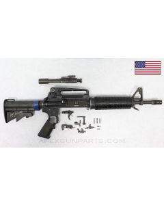 Colt M4 Commando Parts Kit, Flat Top Upper w/ Carry Handle Attachment, 11.5&quot; Barrel, Colt N1 4-Position Carbine Buttstock, .223/5.56 *Good*