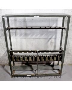 USGI M16 / M16A1 Rifle Rack w/ Data Plate, Plus Added Angle Plate, Aluminum with Steel Lock Bars, O.D. Green *Good* 