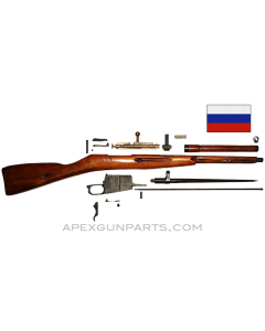 Russian M44 Mosin Nagant Parts with Bayonet, NO Barrel, NO Receiver, 7.62x54R, *Good* 