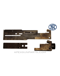Browning M2 .50 Cal. Left Hand Side Plate, Bottom Plate & Trunnion, FN Belgium, *Good to Very Good*