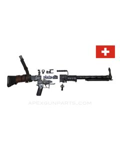 Stgw 57 Parts Kit w/ Special Adjustable Bipod and Trunnion, Target Rear Sight, Swiss, 7.5x55 *Very Good*