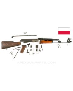 Polish KbK Milled AK-47 Parts Kit, Wood Stock Set, Mixed Finish, 7.62x39 *Good* ONE-OFF