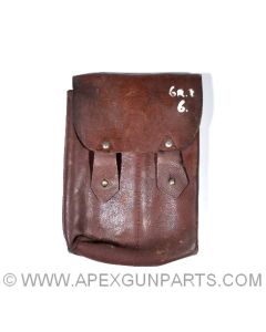 Romanian AK47 Four Magazine Divided Leather Pouch, Brown