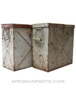 WWII Hotchkiss M1929 / Mle 1930 13.2X96mm Heavy Machine Gun Magazine Transit Chest, Steel *Fair / Rusty*