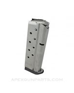 Colt 1911 Government / Commander Magazine, 9rd, Stainless w/ Removeable Rubber Base Pad, .38 Super *NOS*