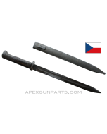 G24(T) Mauser Bayonet w/Wood Grips & Scabbard, DOT / Czech Marked, Blued, *Good* 