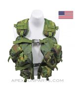 USGI Enhanced Tactical Load Bearing Vest (LBVII), Woodland Camo, Cordura Nylon *Very Good* 