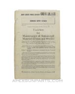 Ordnance Supply Catalog, 37mm/40mm Anti-Aircraft Tool Sets, ORD 6 SNL A-35, Paperback *Very Good*