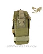 Eagle Industries Radio Pouch, Bungee / Clip Retentions, Molle Backing, Coyote Tan Canvas *Very Good*