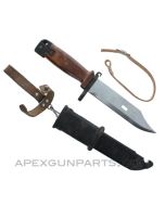 Polish AK-47 Type 3 Bayonet & Scabbard w/Leather Hanger, *Very Good*