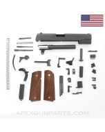 1911 Pistol Parts Kit, 5" Barrel, New Wood Grip Set, Unmarked, .45 ACP *NEW*