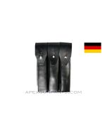 MP5 / MP2 UZI Magazine Pouch, 9mm, Black Leather, West German, *Good*