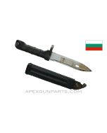Bulgarian Type 4 AK-74 AKM Bayonet & Scabbard, *Fair*, Sold *As Is* 
