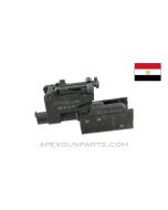 Egyptian AKM Front Trunnion, With Rear Sight Block Assembly, Western Numerals on Sight Leaf *Good*