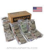 Emergency Rations, Case of 16 Individual Sealed Meals, Mixed Variety, US Gov't Contract, Marred Outer Box
