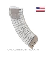 US PALM AK-47 Magazine, 30rd, Waffle Pattern, Translucent / FDE Tan, Polymer Lug, 7.62x39 *NEW*