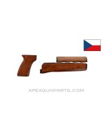 VZ-58 Handguard Set, Upper & Lower Handguard with Pistol Grip, Wood, No Metal Parts *Good*