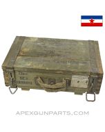 Yugoslavian 8mm Ammunition Storage Crate, EMPTY, Green Painted Wood *Good* 