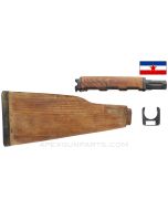 Yugoslavian M70 AK47 Furniture Set, Butt Stock w/ Buttpad, Upper Handguard, Gas Tube, Elm Wood, Shopworn *NOS*