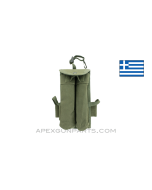 Thompson 30rd Dual Magazine Pouch, OD Green Canvas, ALICE Clips, Greek, *Very Good* 