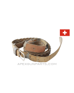 Swiss Rifle Sling, Braided Leather, *Good* 