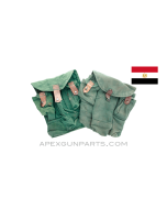 Egyptian AK-47 3-Cell Pouch, Green Canvas, *Good* 