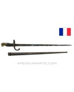 Model 1874 Gras Epee Bayonet & Scabbard, 20.5" "T" Blade, French *Poor, Sold As Is*