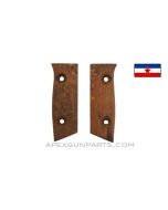 Yugoslavian M1924 Mauser Bayonet Grip Halves, Left & Right, Wood *NOS*