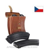 VZ58 30Rd Magazines, Four, W/Leather Pouch, 7.62X39, *Excellent*