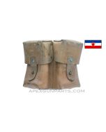 SKS Ammunition Pouch, Two Pocket, Leather, Yugoslavian