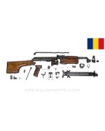 Romanian RPK Parts Kit, w/ Type 1 Adjustable Bipod, Club Stock, Matching (4 Parts), 7.62x39 *Excellent*