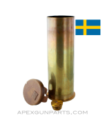 Bofors 75mm Mod28 Unfired Brass Cartridge, w/ Spent Primer *NOS*