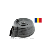AK-47 Magazine, 75rd Drum, 7.62X39, Romanian Military Issue *Good*