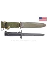 US M5A1 Bayonet, Milpar Marked, w/ M8A1 Scabbard, Fits M1 Garand Rifle *Good* 