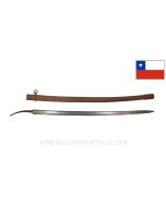 1890's Chilean Cavalry Sabre Heavy Blade, French Made, No Handle, *Rusty Scabbard / Fair* 